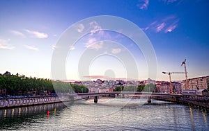 Lyon, France along the Saone river