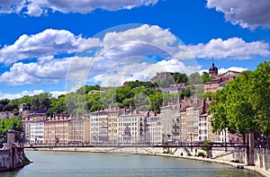 Lyon, France and the architecture along the Saone River