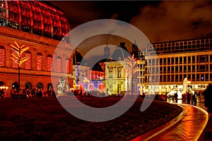 Lyon (France) - Comedie square at night