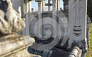 Lyon, France, Europe, 6th December 2019, a view of the family tomb of the lumiere family including the lumiere brothers in New