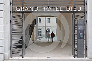 South Entrance of renewed Grand Hotel Dieu in Lyon