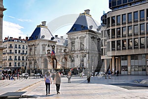 LYON, FRANCE - MAY 19: Louis Pradel square. Opera, old and new town hall.