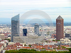 Aerial view on La Part-Dieu Lyon France