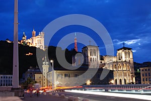 Lyon at night