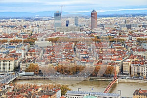 Lyon oldntown from above, Vieux Lyon, France