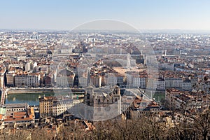 Lyon panorama from top to city dowtown - France Europe photo