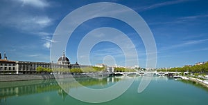 Lyon Rhone river panorama