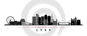 Lyon skyline horizontal banner.