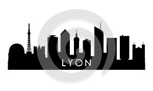 Lyon skyline silhouette.