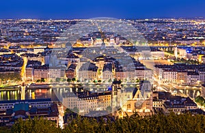 Lyon at a spring evening