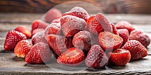 lyophilized strawberries freeze dried berries AI Generative photo