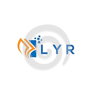 LYR credit repair accounting logo design on WHITE background. LYR creative initials Growth graph letter logo concept. LYR business photo