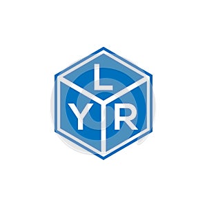 LYR letter logo design on black background. LYR creative initials letter logo concept. LYR letter design photo