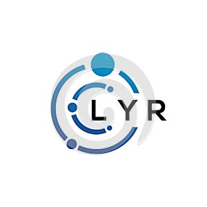 LYR letter technology logo design on white background. LYR creative initials letter IT logo concept. LYR letter design photo