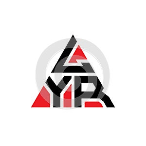 LYR triangle letter logo design with triangle shape. LYR triangle logo design monogram. LYR triangle vector logo template with red photo