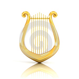 Lyre 3d illustration isolated on white