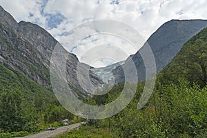 Lysefjord landscape, mountain sea fjord view, Norway