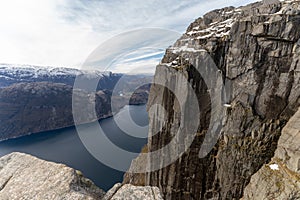 Lysefjord or Lysefjorden, a fjord located in the Ryfylke area in Rogaland county in southwestern Norway, Scandinavia, Europe