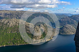 Lysefjorden view from Pulpit Rock in Norway