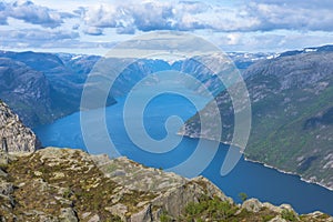 Lysefjorden view from Pulpit Rock in Norway