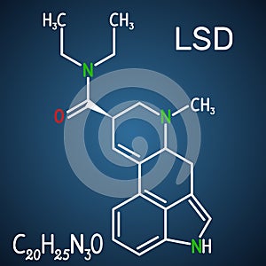Lysergic acid diethylamide LSD. It is a hallucinogenic drug. S photo