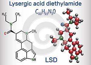 Lysergic acid diethylamide LSD. It is a hallucinogenic drug. S