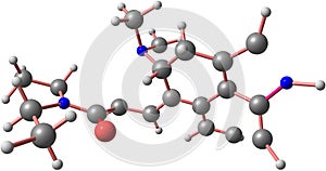 Lysergic acid diethylamide or LSD molecule isolated on white