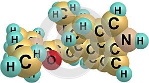 Lysergic acid diethylamide or LSD molecule isolated on white photo