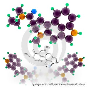 Lysergic Acid Diethylamide molecule structure photo