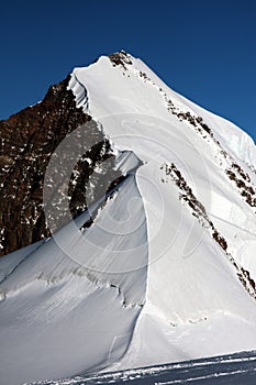 Lyskamm on monte rosa glacier