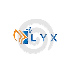 LYX credit repair accounting logo design on WHITE background. LYX creative initials Growth graph letter logo concept. LYX business
