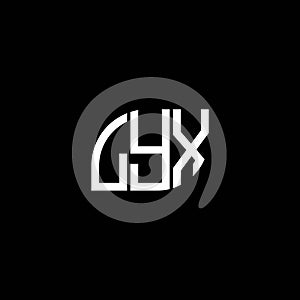 LYX letter logo design on black background. LYX creative initials letter logo concept. LYX letter design