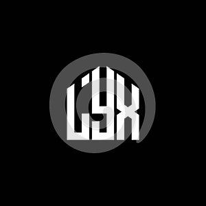 LYX letter logo design on BLACK background. LYX creative initials letter logo concept. LYX letter design.LYX letter logo design on