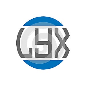 LYX letter logo design on white background. LYX creative initials circle logo concept. LYX letter design