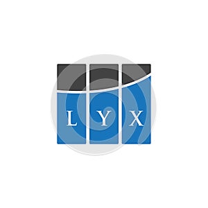 LYX letter logo design on WHITE background. LYX creative initials letter logo concept. LYX letter design