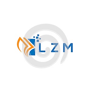 LZM credit repair accounting logo design on WHITE background. LZM creative initials Growth graph letter logo concept. LZM business photo