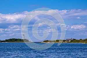 LÃ¥nge Erik lighthouse on the Baltic Sea coast on the island of Ã–land in Sweden