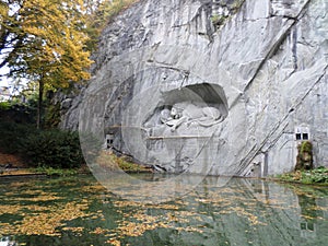Löwendenkmal (Lion Monument of Lucerne). Switzerland.