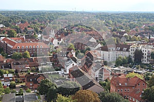 LÃ¼neburg City Center from above - Germany