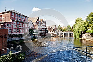 LÃ¼neburg, historic old town on the river Illmenau in Germany