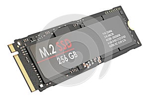 M.2 SSD 256 gb, 3D rendering