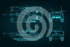 M1 Abrams tank blueprints illustration photo