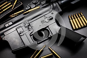 M4A1 assault rifle on black background