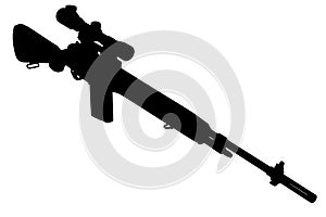 M14 based sniper rifle black silhouette photo