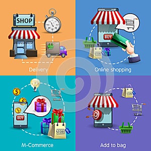 M-commerce Icons Set