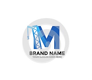 M construction Logo Design Concept