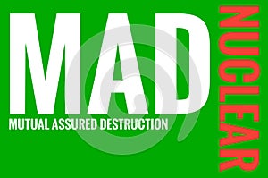 M. A. D Mutual Assured Destruction Abstract Background Illustration. Nuclear Power