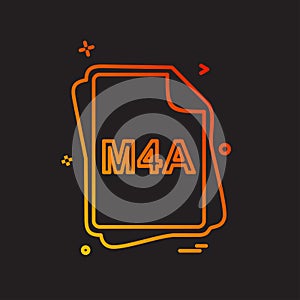 M4A file type icon design vector