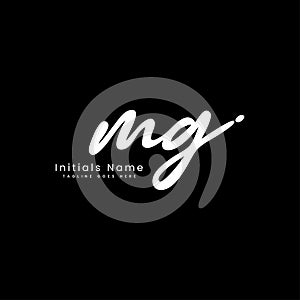 M G MG Initial letter handwritten and signature vector image in joining, modern style template logo