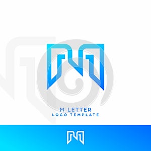 M gradient vector logo template